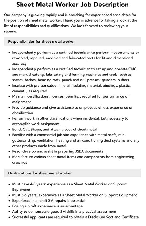 sheet metal engineer salary|sheet metal worker duties.